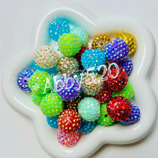 【A014】20MM plain color raiyne stone beads DIY bead ball pen