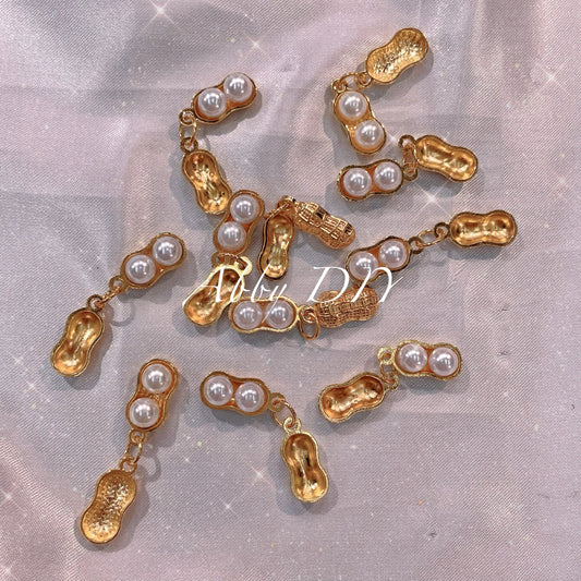【A017】18K peanut pendant DIY bracelet necklace